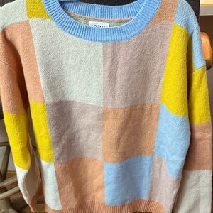 New Bibi checkered sweater size small